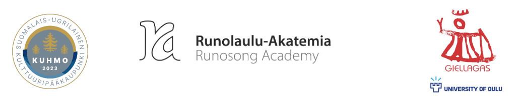 Kuhmo, Runolaulu-Akatemia, Giellagas, University of Oulu logot